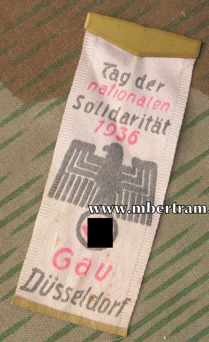 Tag der nationalen Solidarität 1936, Gau Düsseldorf, Stoff