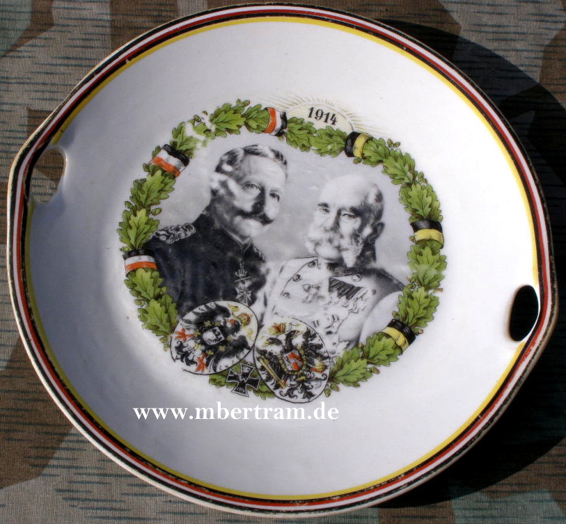 Konfektteller 1914, Abb. Kaiser Wilhelm, Kaiser Farnz Joseph