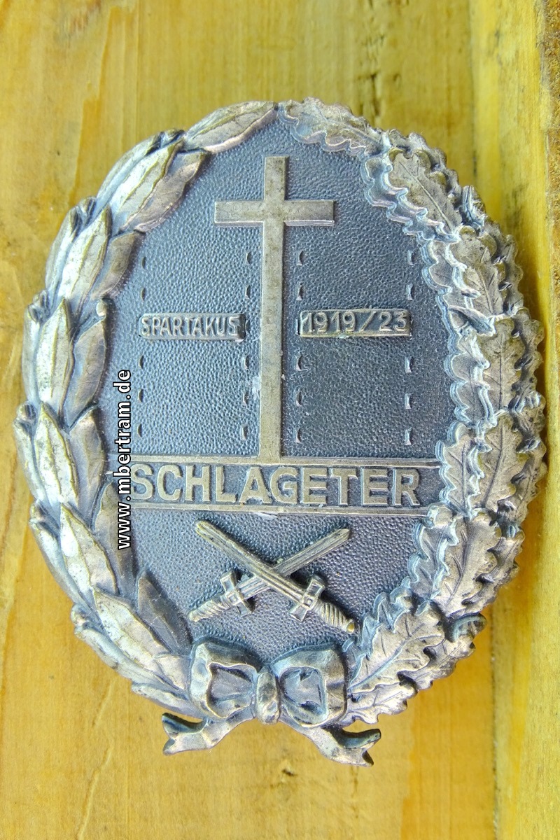Schlageter-Schild, 2. Form,  "Spartakus 1919/23", Hersteller: Küst, Berlin