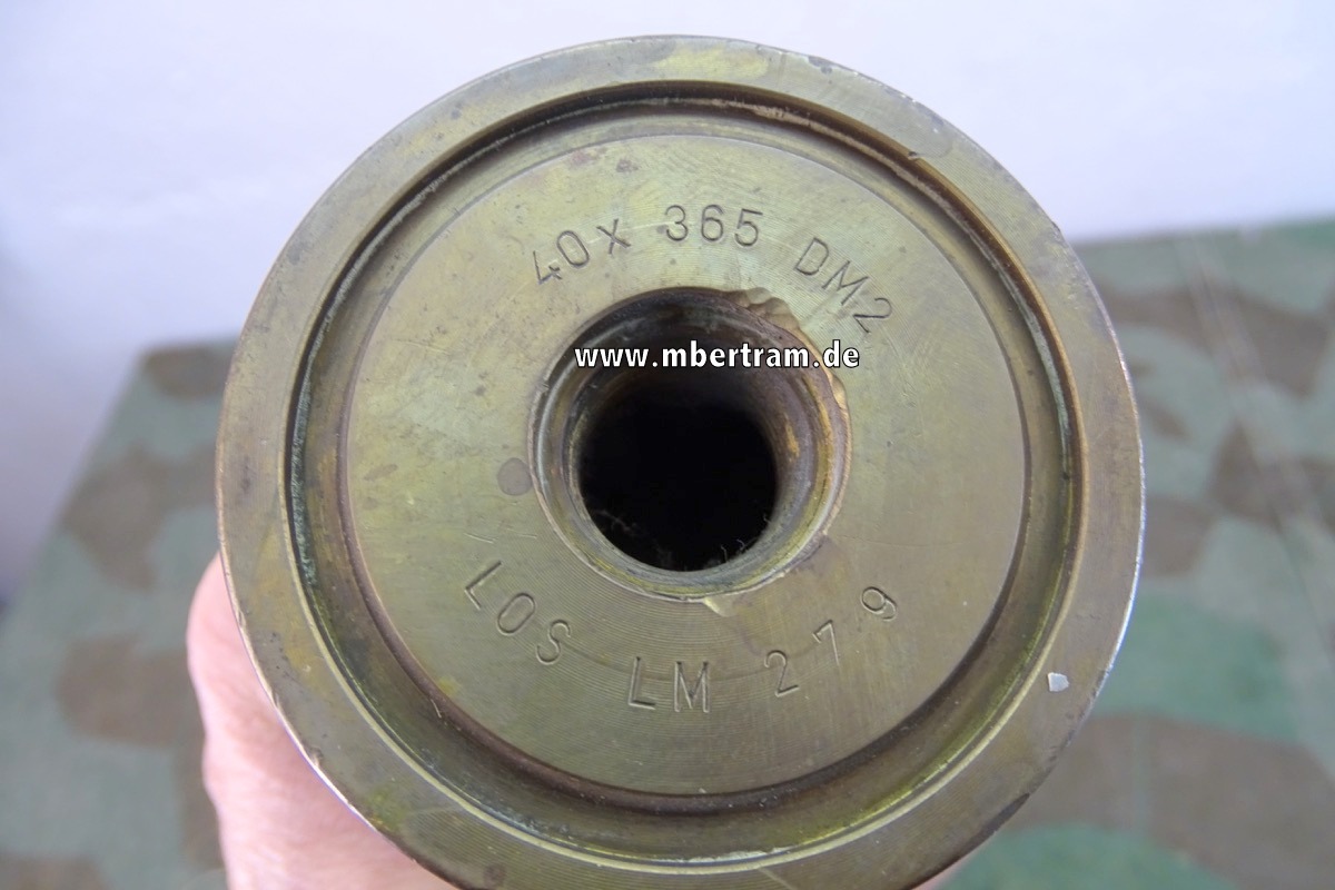 Feuerzeug aus Deko HE Munition für 40 mm Bofors Kanone von 1941 mit Mesing Hülse