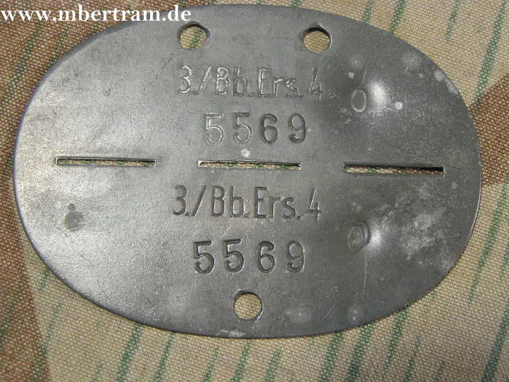 Erkennungsmarke Wehrmacht Heer, 3./ Bau Ers. Bataillon 4