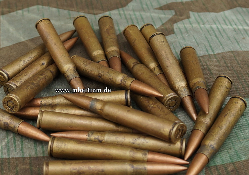 WH-SS Deko Patronen 8x57 IS P490 von 1938 Messinghülse