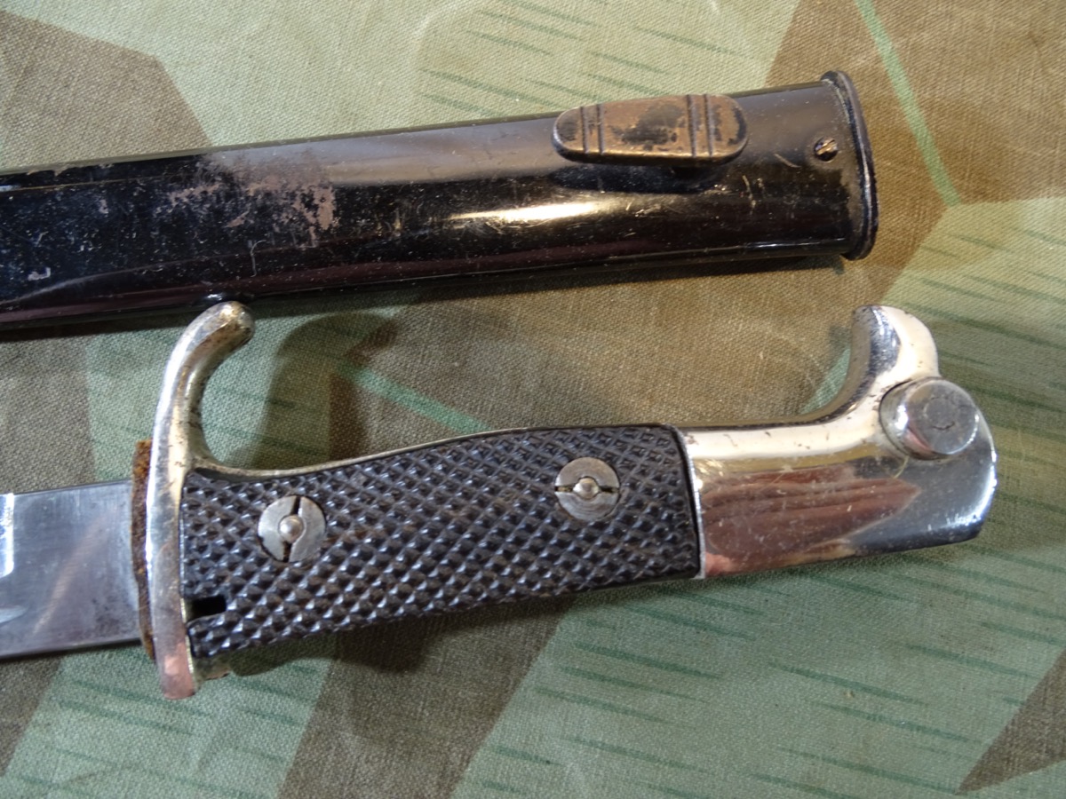 Frühes Modell, Aufpflanzbares Wehrmachts u. Reichswehr Extra Seitengewehr KS 98, verschraubte Griffschalen