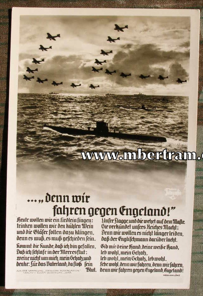 Propaganda Foto-Postkarte mit U-Boot u. Stukas