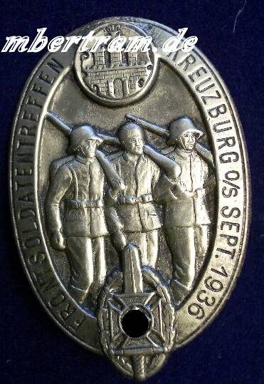 Abzeichen "Frontsoldatentreffen Kreuzburg o/s Sept. 1936 "