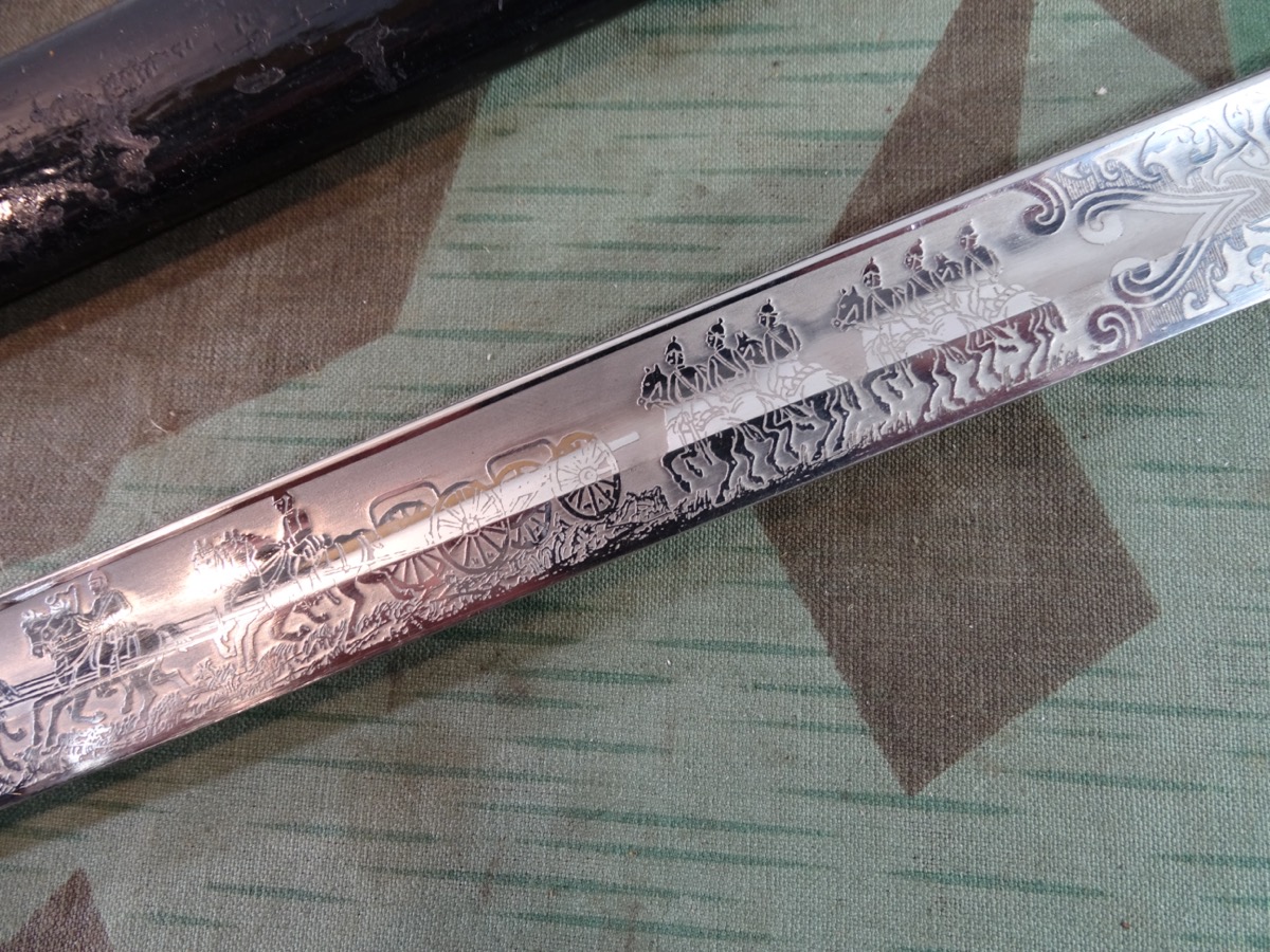 Garde Artillerie Säbel von WKC mit sehr schöner Ätzung " Reiter Abt. 4 Garde Artillerie Feld Art. Rgt." Garde Artillerie Säbel von WKC mit sehr schöner Ätzung " Reiter Abt. 4 Garde Artillerie Feld Art. Rgt."