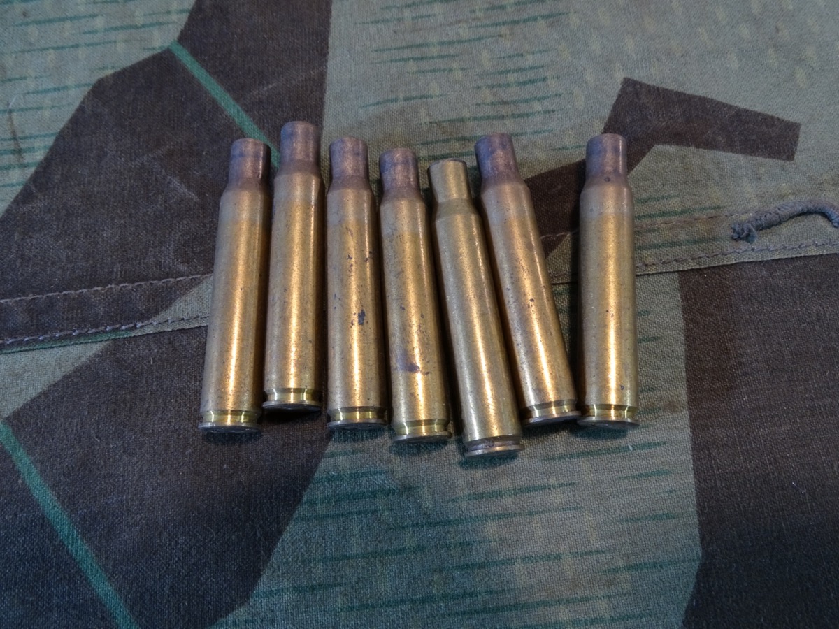 7 Messing Patronenhülsen US Kaliber 30-06 aber von DWM, 1935? 7 Messing Patronenhülsen US Kaliber 30-06 aber von DWM, 1935?