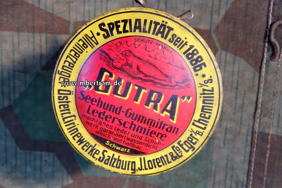 19628-7 Historisches Lederfett um 1914, " Seehund Gumitran Lederschmiere "