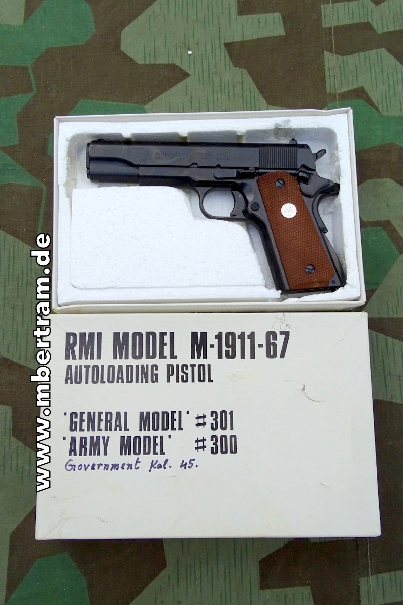 US Militär Colt Gouvernment M 1911, 1:1 Modellwaffe aus Metall, Hst.: RMI