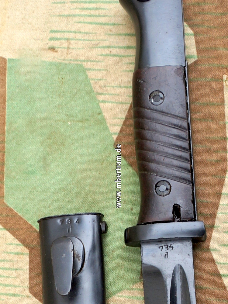 Wehrmacht Bajonett zum Karabiner 98, Hersteller fze 43, nrgl.