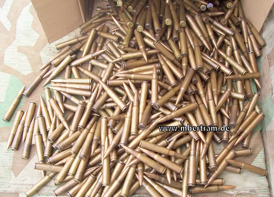 WH-SS Deko Patronen 8x57 IS P163 von 1937 Messinghülse