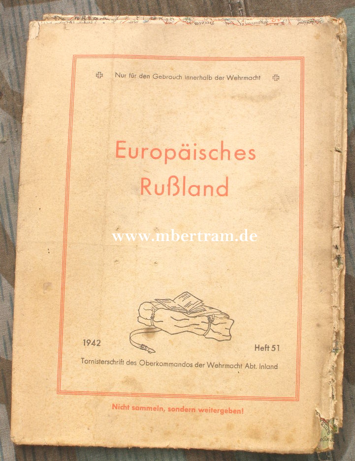 Wehrmacht, Landkarte "Europäisches Russland" 1942