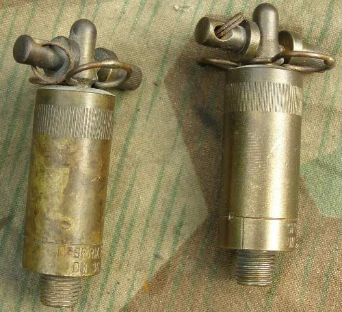 2 Deko Zünder frühe BW "SPRM Z DM 36" Buntmetall