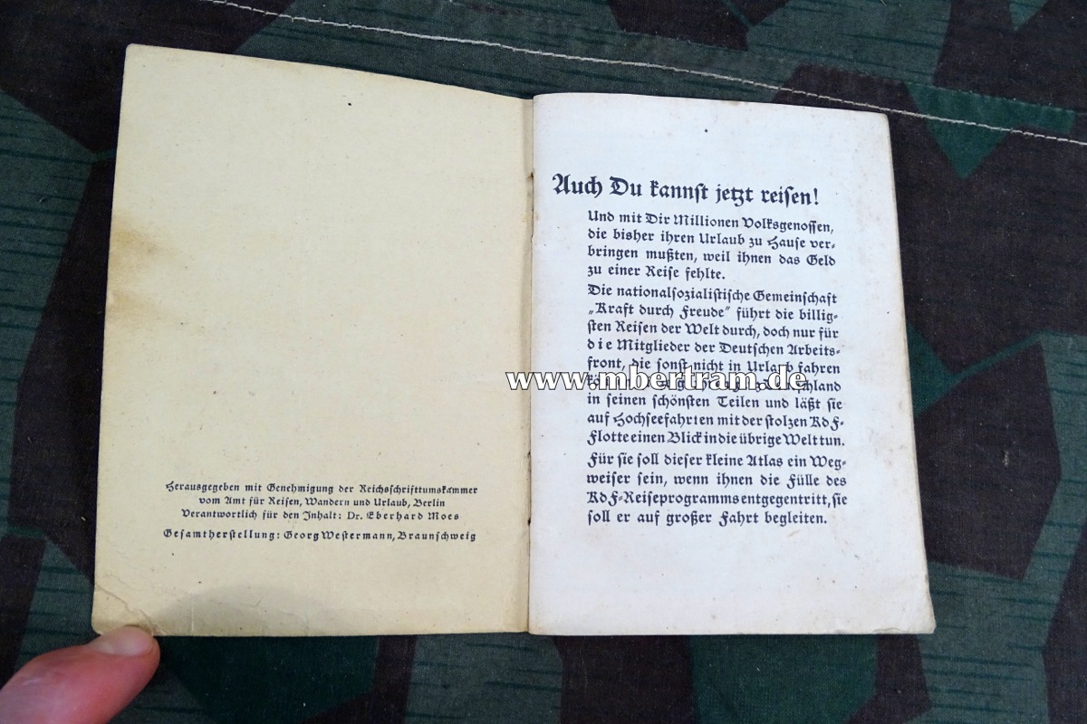 Taschenatlas " Kraft durch Freude" 48 Seiten