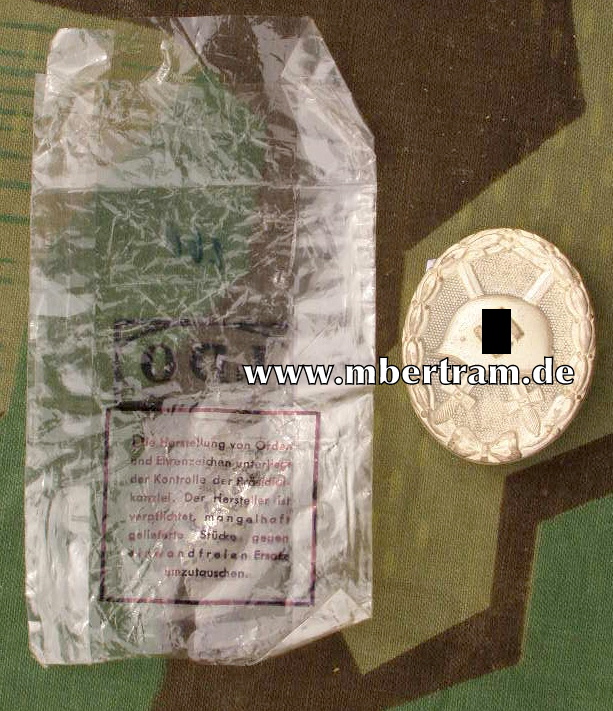 Verwundetenabzeichen in Silber 1939, Tüte, Hst: 100