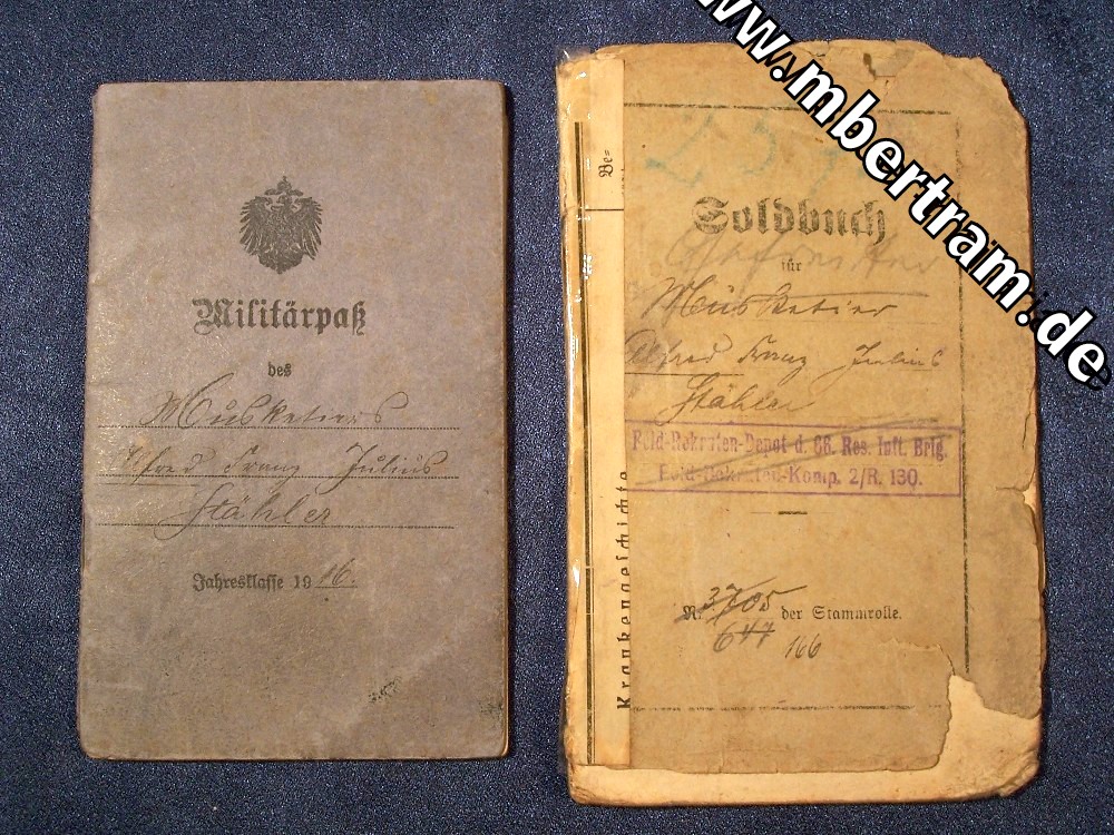 Konvolut aus drei Generationen einer Familie 1. u. 2. Weltkrieg