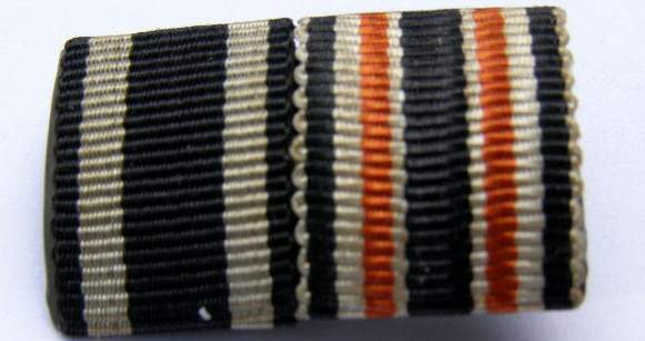 2er Bandspange, EK 2. 14, Kriegsdenkmünze der Ehrenlegion.