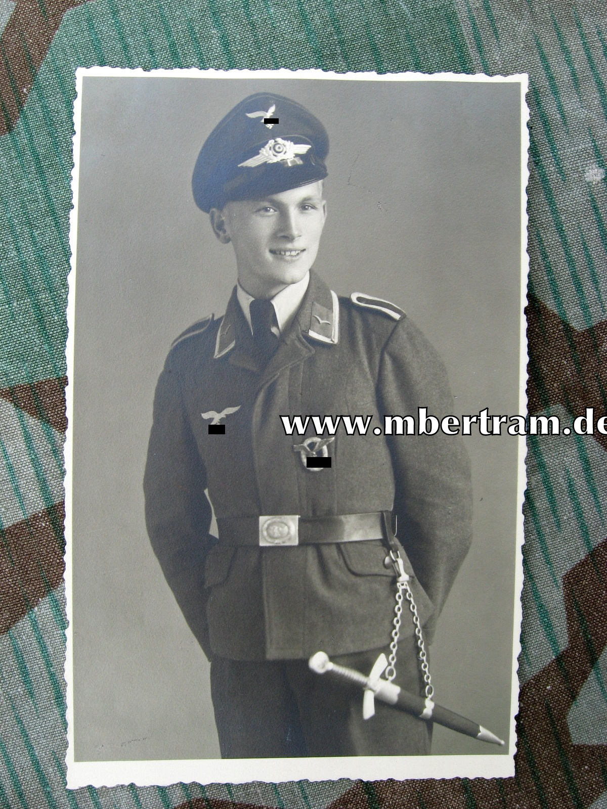 LW Uffz. Flugzeugführerabz., Schirmmütze, Borddolch...