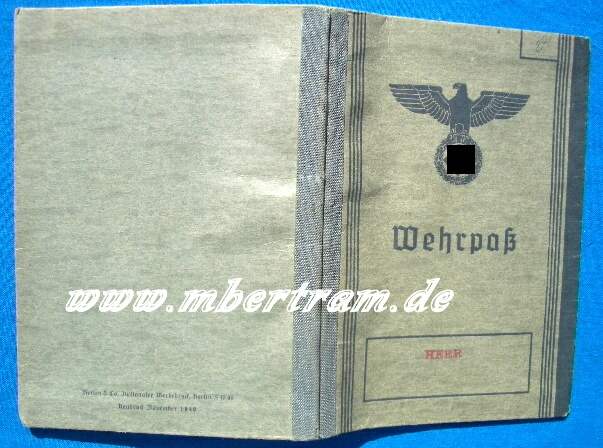 Wehrpass 2. WK, 42-1943,7.Inf.Feld Ausb.Rgt.720 ,ISA, EK2...