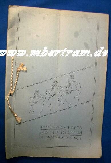 Festzeitung des Kammeradschaftsabends 19.04.1941