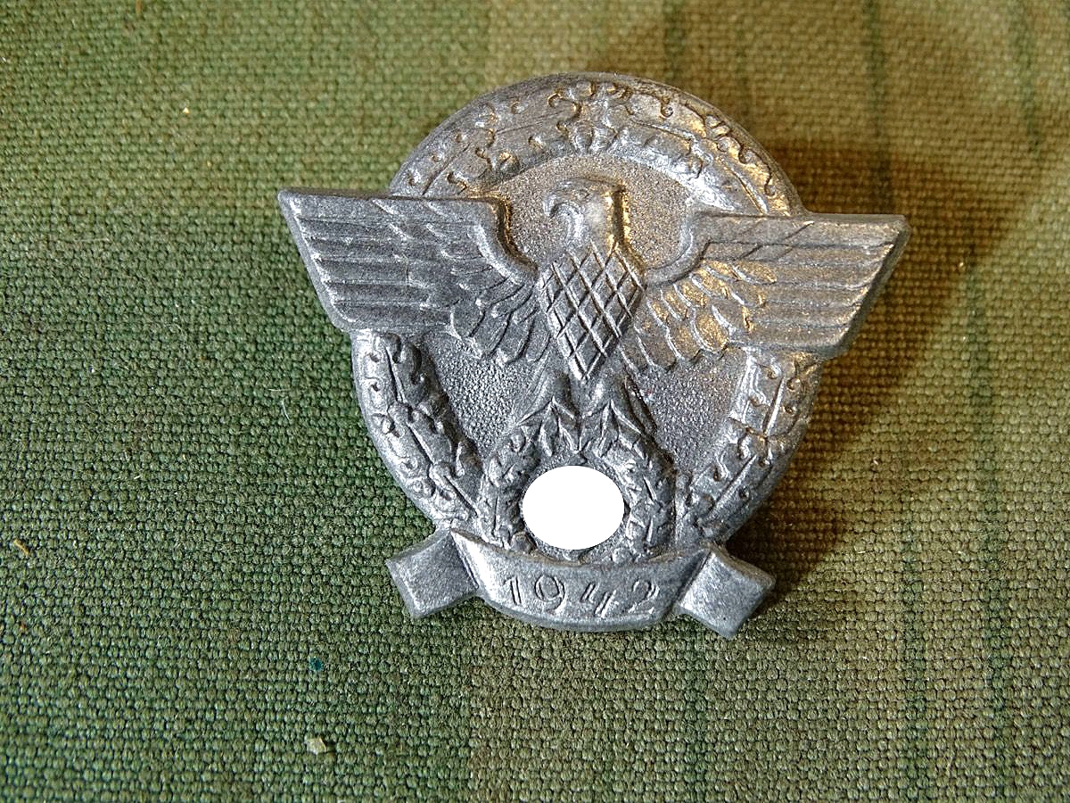 Treffabzeichen, Veranstalltungsabzeichen  zum Tag der Polizei 1942, Feinzink