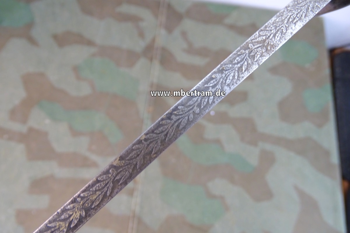 16689-15 Preussischer Extra Hirschfänger M 1871 mit Klingenätzung, ohne Scheide