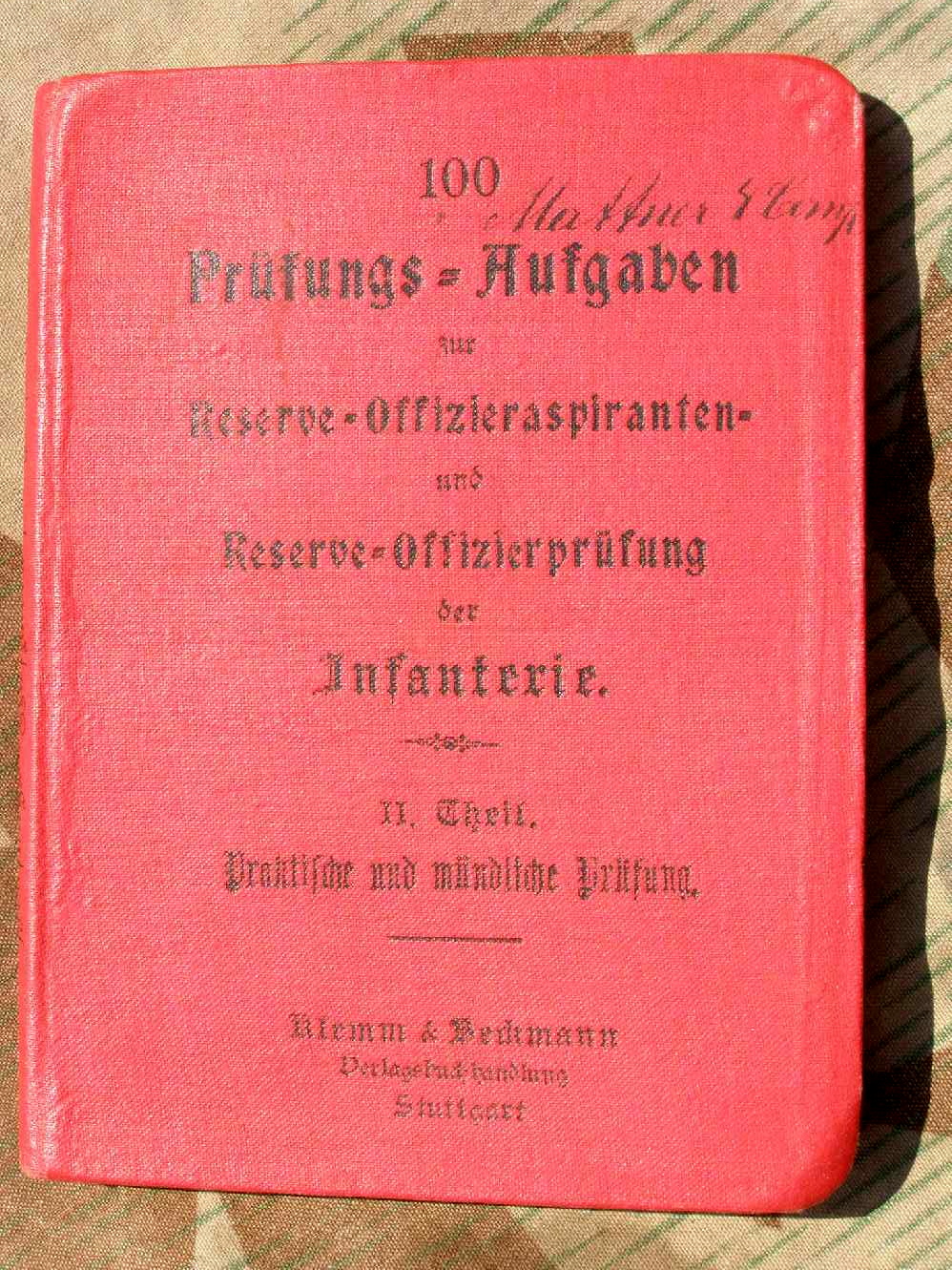 100 Prüfungs Aufgaben, Reserve Offiziersprüfung Inf. 1902