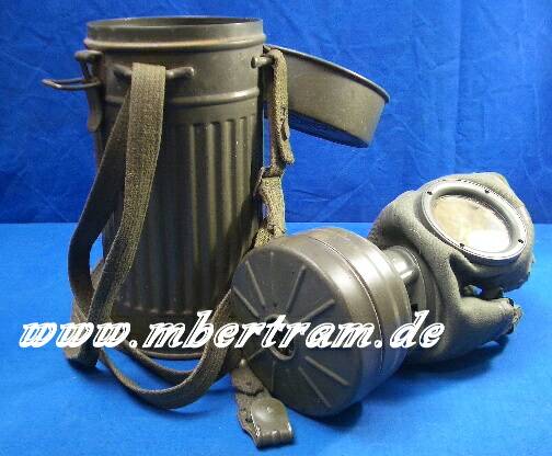 GASMASKE "AUER RL1/38/3" BLECHDOSE, HOHER DECKEL