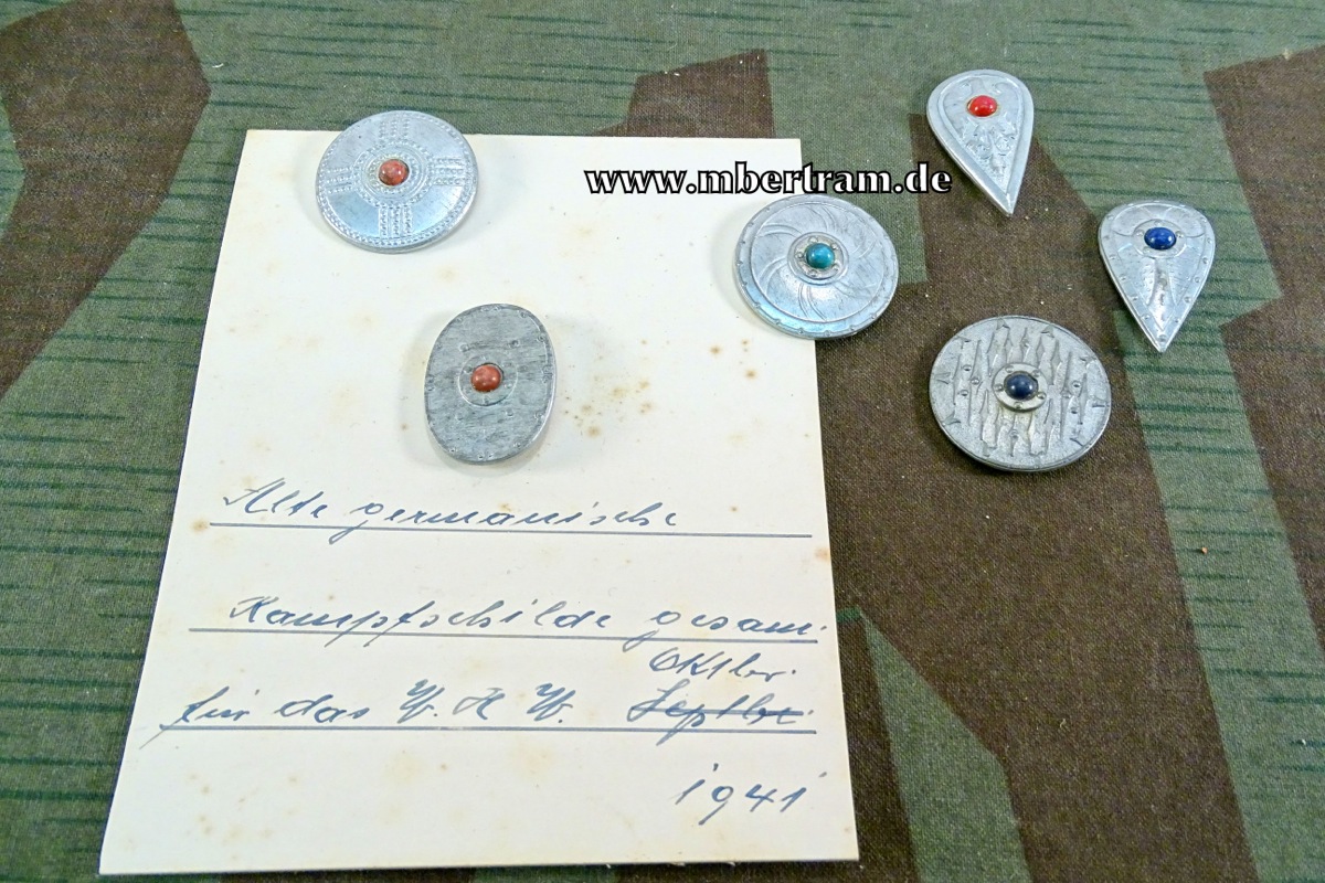 WHW - 25./26.10.1941 , " Germanische Schilde ", 6 Zinkabzeichen