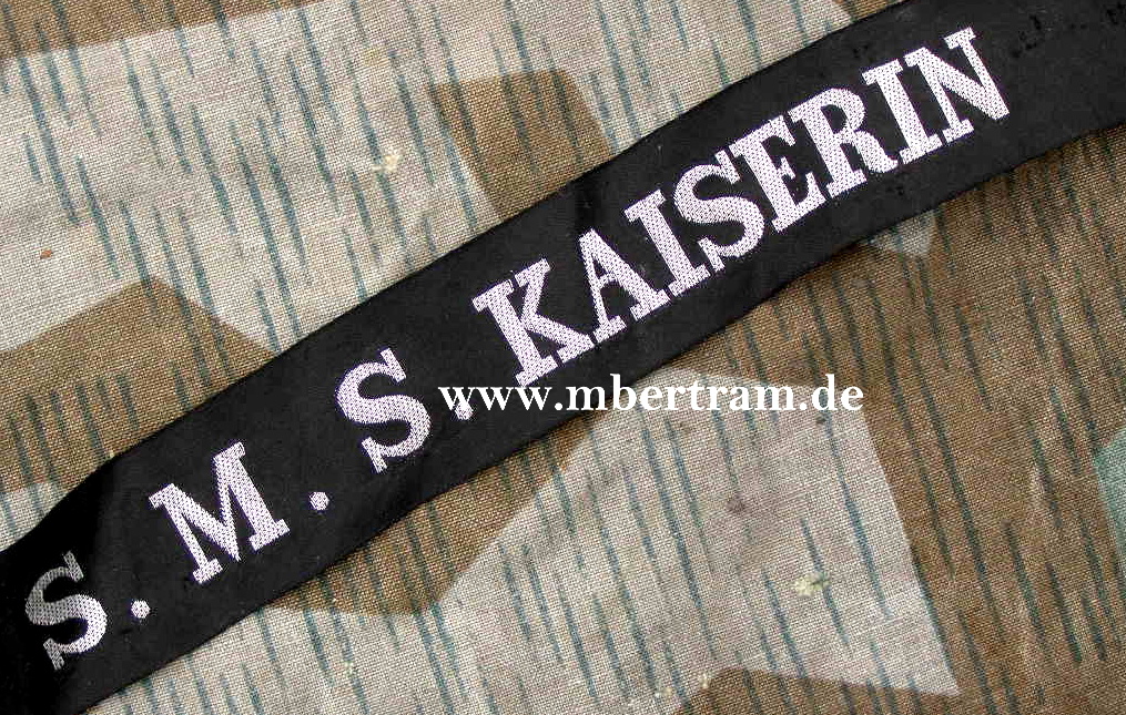 Kaiserliches Mützenband , "S.M.S. Kaiserin". ca. 115 cm.