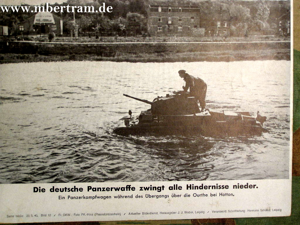 Dt. Panzer, übergang über die Ourthe bei Hotton"23.05.40