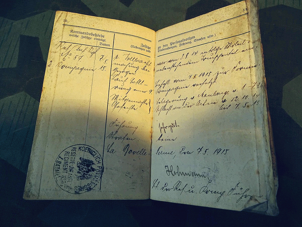 5 Urkunden: Inf.St.Abz., Verw.Abz.schw., Ostmed..41/42, EK2..