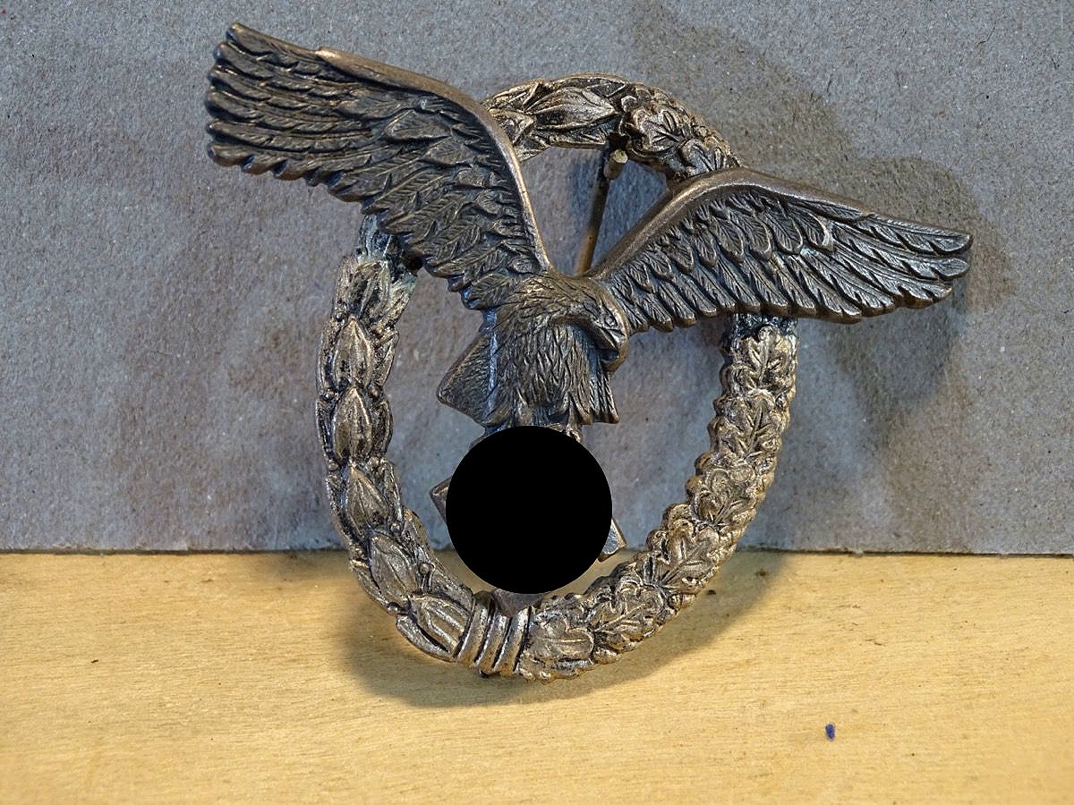 Replik: Flugzeugführer  Abzeichen der Luftwaffe, Friedrich Keller Oberstein. 