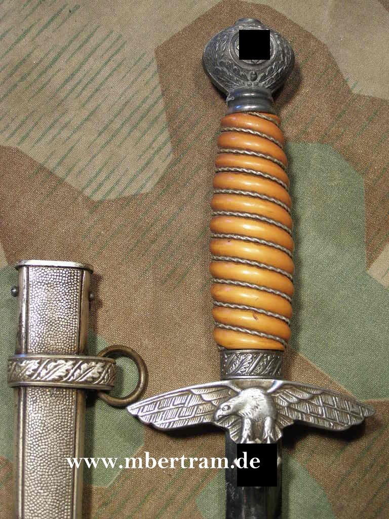 LUFTWAFFEN OFFIZIERSDOLCH, ALUBESCHLÄGE