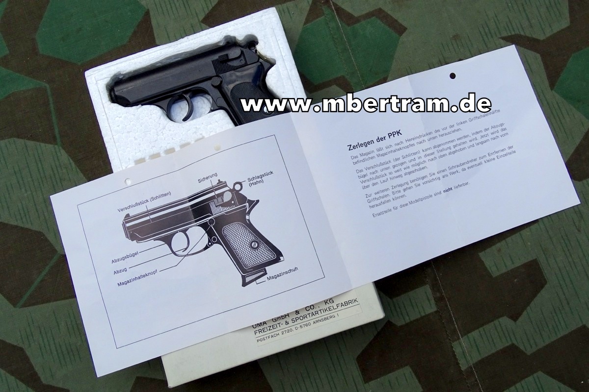 Walther PPK Offiziers- und Polizeipistole, 1:1 Modellwaffe aus Metall, Omega Ind.