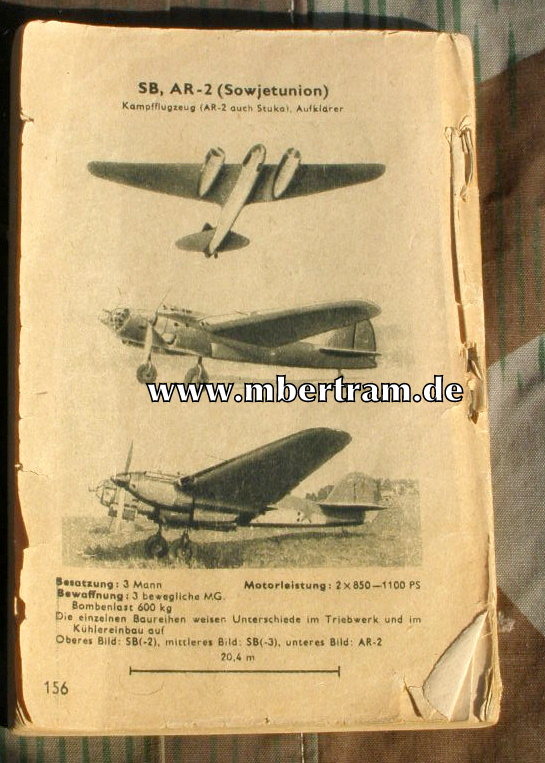 Kriegsflugzeuge, Ansprache, Erkennen, Bewaffnung um 1942