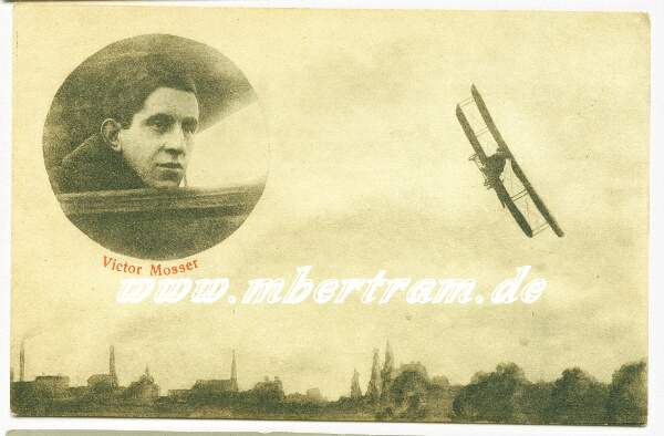 Fotopostkarte Fliegerpionier Viktor Mosser, Postkartengröße