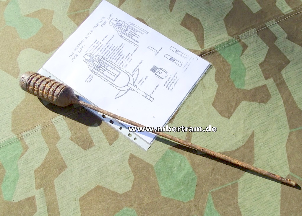 Deutsche Stock Gewehr Granate M 1914 1. Weltkrieg