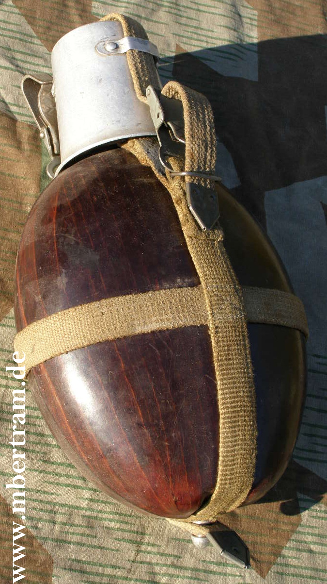 Afrika Korps Feldflasche "Ritter Alfurit D.R.P.a." Mit Becher