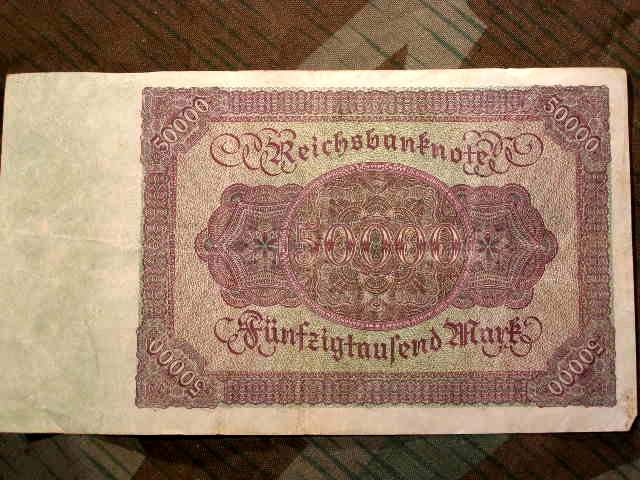 Reichsbanknote 50.000 Mark, Original Geldschein 20er Jahre