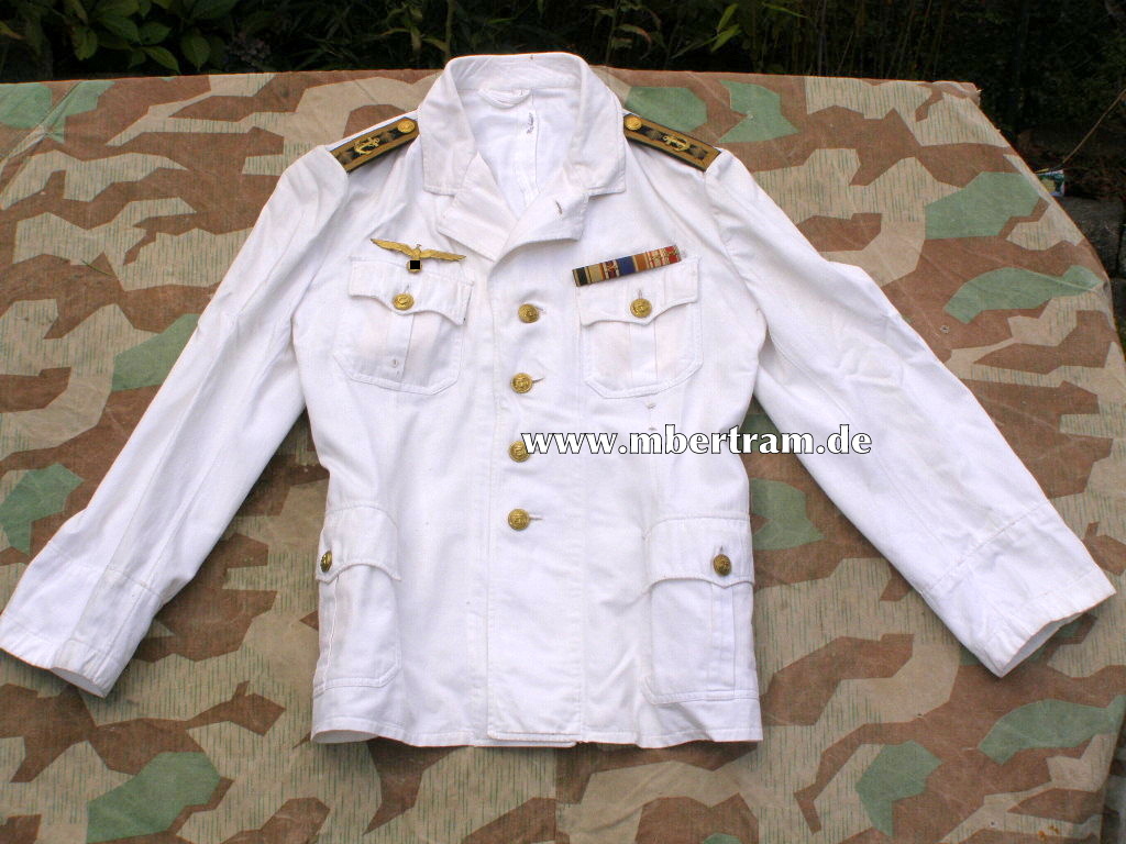 Kriegsmarine weiße 4 Taschen Feldbluse/ Messejackett