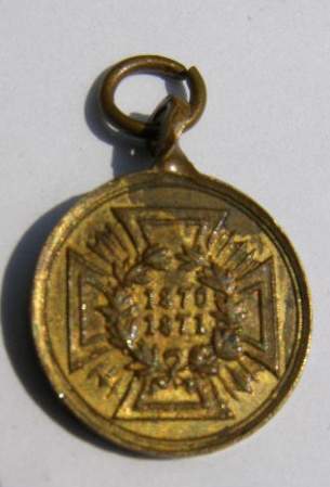 16mm Miniatur f. Frackkettchen Kriegsdenkmünze 1870/71