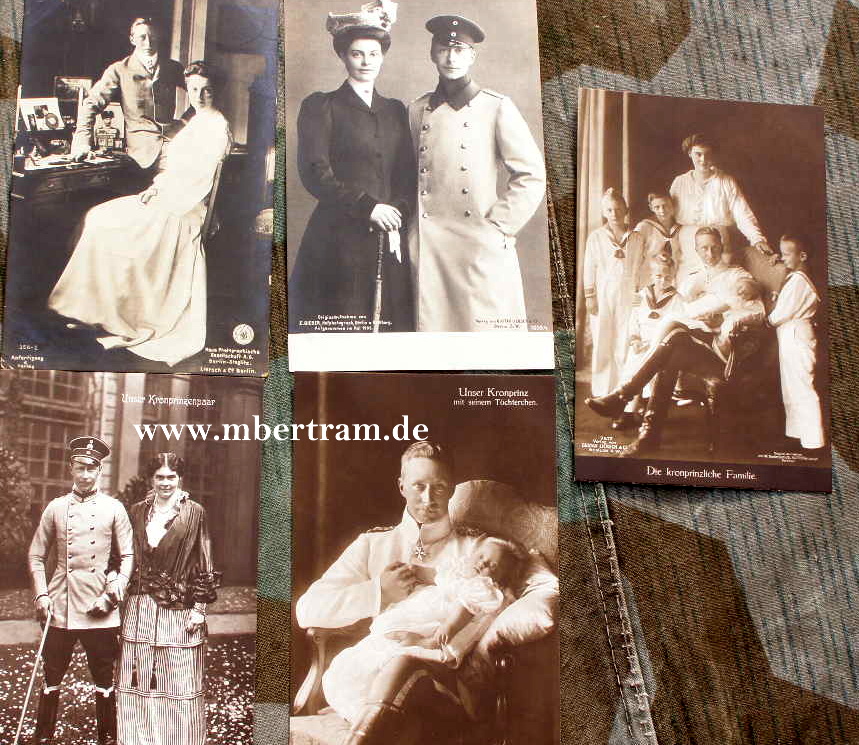 5x Fotopostkarten Kronprinz Wilhelm von Preussen