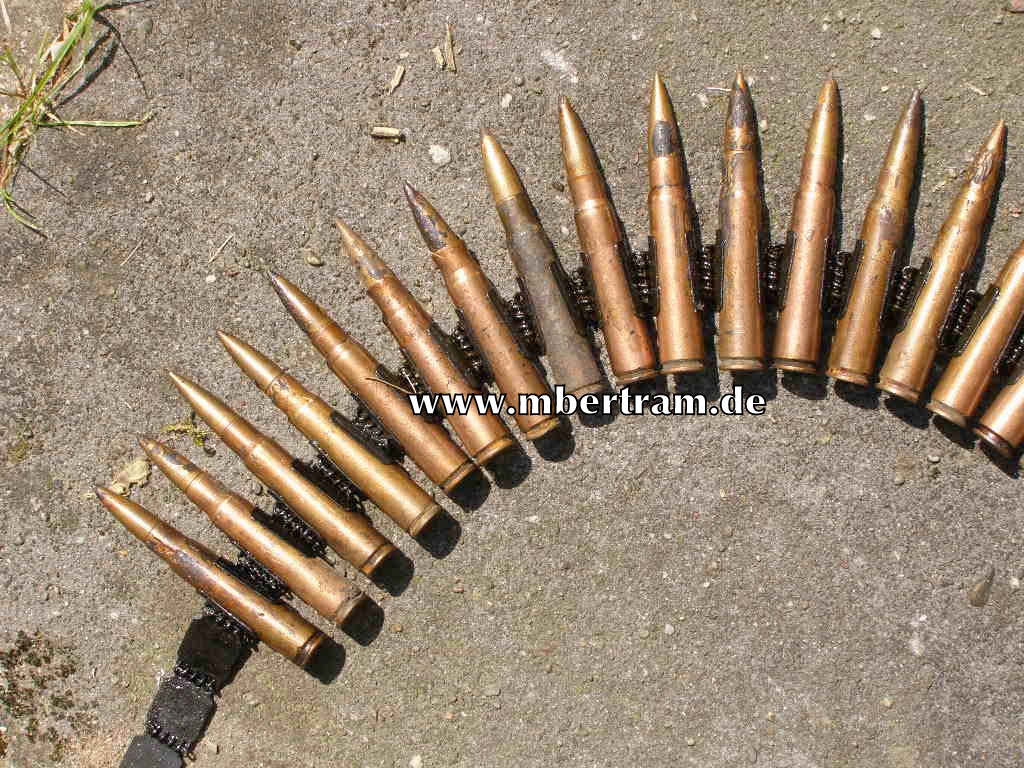 MG 42/ MG 34 Gurt, 53 Patronen. Schlechter Zustand