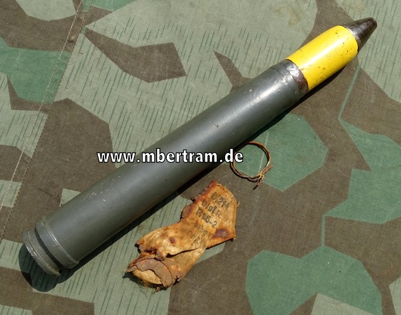 Wehrmacht Deko Spreng Geschoss mit Stahlhülse für 3,7 cm Flak 18