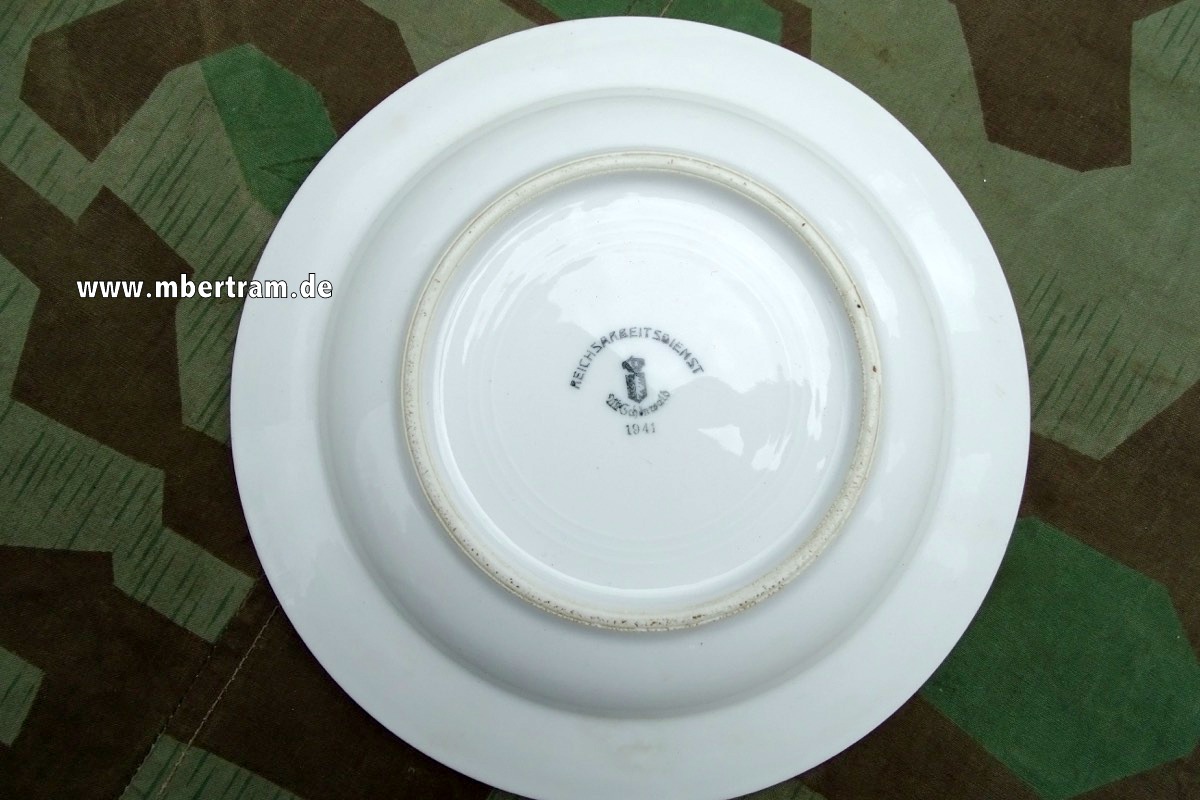 Reichsarbeitsdienst 1941, Suppenteller Porzellan, 23,5cm, Hst. Alt Schönwald