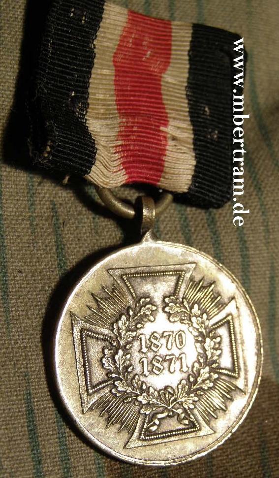 Kriegsdenkmünze 1870/71 glatter Rand. Buntmetall, Band