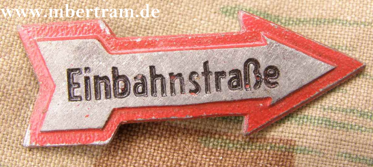 III. Reich WHW 1939, Verkehrsschild "Einbahnstrasse"