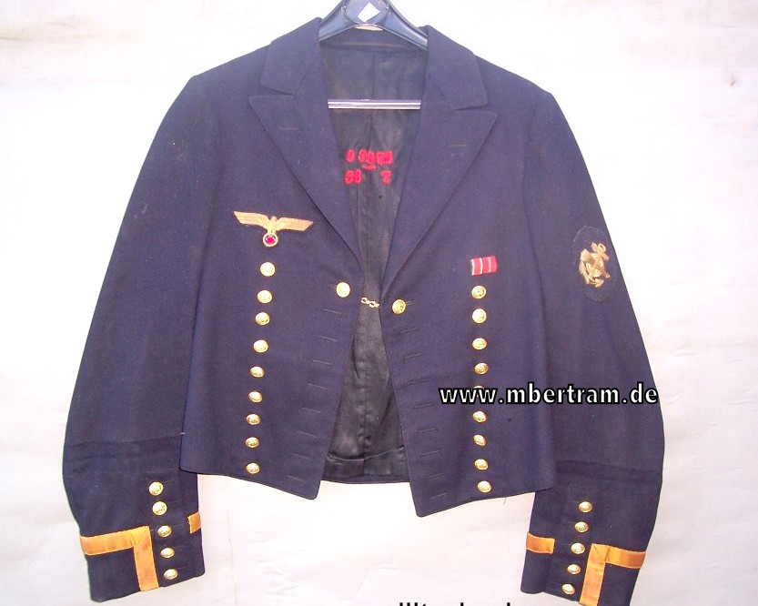 Kriegsmarine Paradejacke für einen Maat der Torpedobootflotille 1938