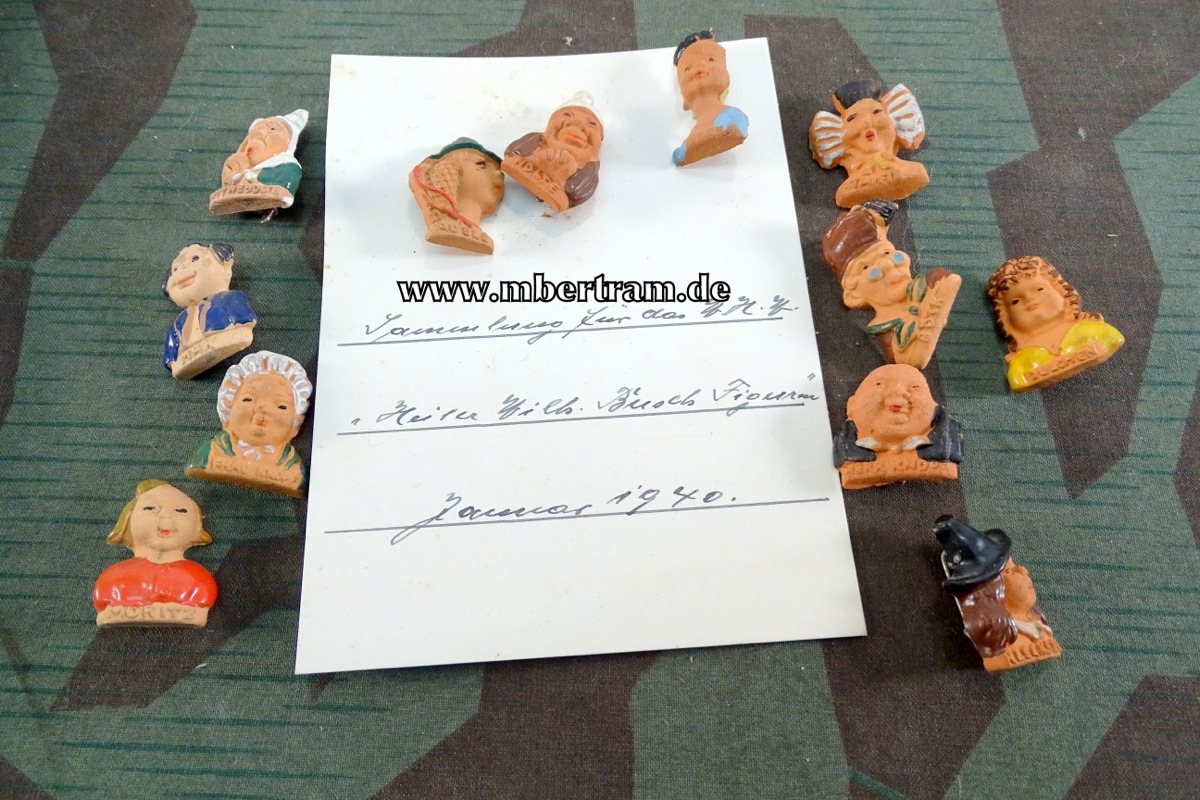 WHW - Februar 1940.12 verschiedene WILHELM BUSCH-FIGUREN, Keramik